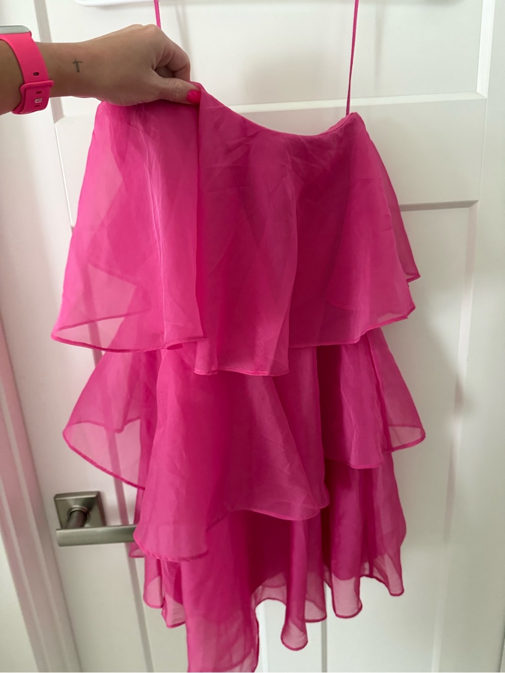 Abercrombie & Fitch Hot Pink Layered Chiffon Skirt
